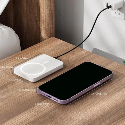 (Bestseller!) 5000Mah Magnetic Mobile Power Bank, Wireless Portable Charger with Magsafe Compatibility for Iphone 12-18 Series Cases, Fast Charging Travel Battery Pack for Smartphones