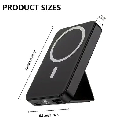 10000Mah Magnetic Power Bank Wireless Portable Charger with USB-C Cable LED Display Foldable Battery Pack for Iphone18/17/ 16/15/14/13/12/Pro/Pro Max Series 