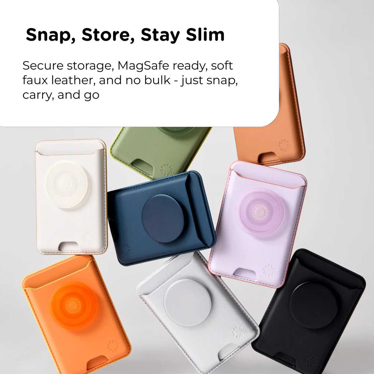 Popsockets Softgoods Popwallet+ for Magsafe - Magnetic Cellphone Smartphone Wallet, Phone Holder, Mount, Mobile Phone Accessories, Durable