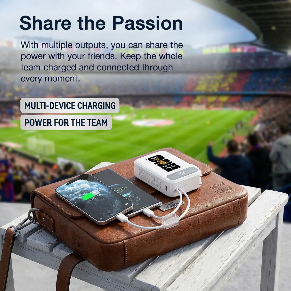 Official FIFA World Cup 2026 Edition, 3-In-1 Power Bank with Built-In Cable and Foldable Wall Plug, 22.5W Max 10000Mah Portable Charger Power Bank for Iphone 17/16 Series, Galaxy S26/S25, White