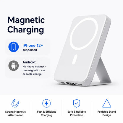 10000Mah Magnetic Power Bank Wireless Portable Charger with USB-C Cable LED Display Foldable Battery Pack for Iphone18/17/ 16/15/14/13/12/Pro/Pro Max Series 