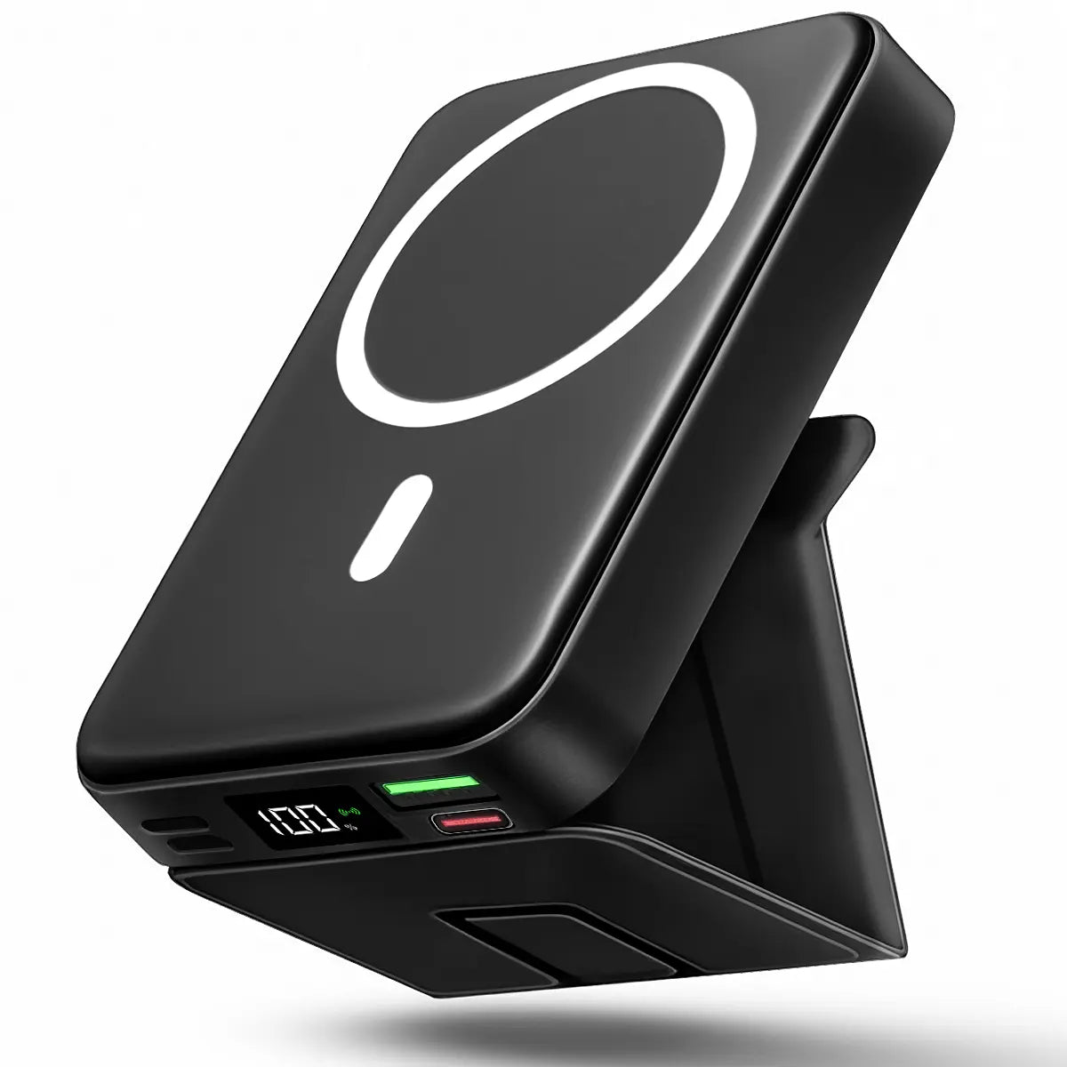 10000Mah Magnetic Power Bank Wireless Portable Charger with USB-C Cable LED Display Foldable Battery Pack for Iphone18/17/ 16/15/14/13/12/Pro/Pro Max Series 