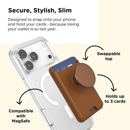 Popsockets Softgoods Popwallet+ for Magsafe - Magnetic Cellphone Smartphone Wallet, Phone Holder, Mount, Mobile Phone Accessories, Durable